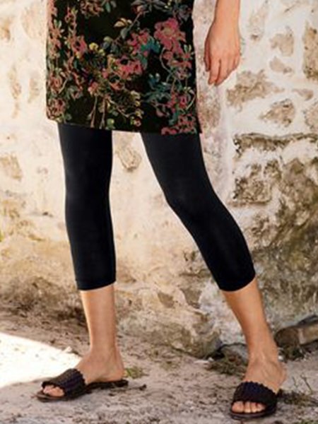 

Casual Solid Skinny Leggings, Black, Leggings