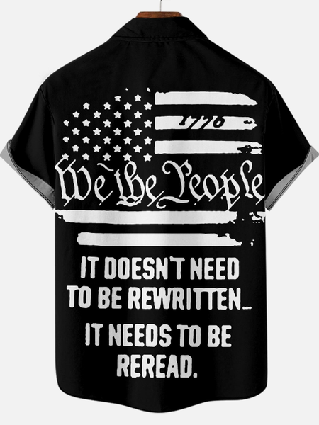 

It Doesn't Need To Be Rewritten Men‘s Shirt, As picture, Short Sleeves Shirts