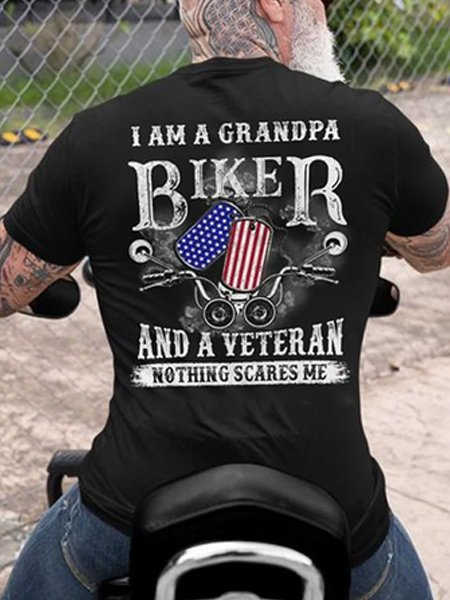 

Men's Veteran Casual Print Short Sleeve T-Shirt, Black, T-Shirts