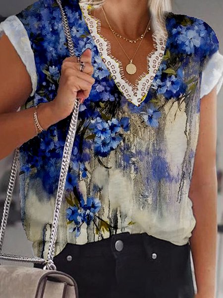 

Famous Painting Series Oil Painting Print Spring New Explosive Designer Ladies Casual Tops, Multicolor, T-Shirts