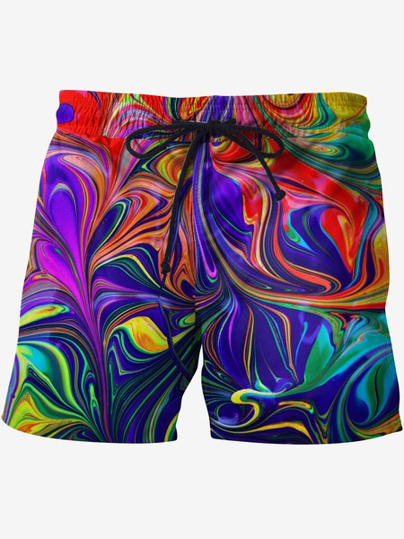 

Abstract Graphic Men's Beach Shorts, As picture, Men's shorts