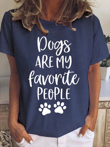 

Dogs Are My Favorite People Women's Short Sleeve T-Shirt, Deep blue, T-shirts