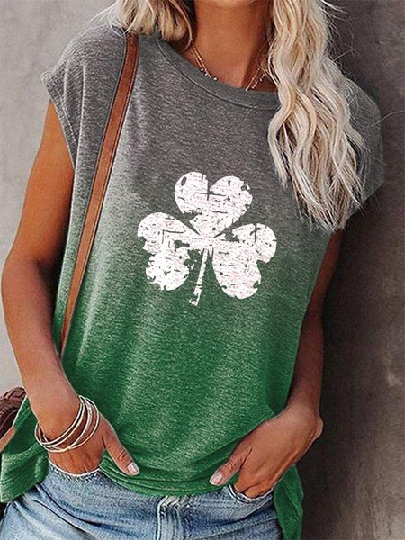 

Shamrock Casual Crew Neck Short Sleeve T-Shirt, Green, T-Shirts
