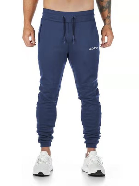 

Men's Cotton Running Fitness Track Pants, Purplish blue, Pants