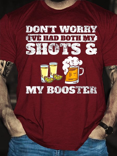 

Don't worry I've had both my shots and booster Funny vaccine Short Sleeve T-Shirt, Red, T-shirts