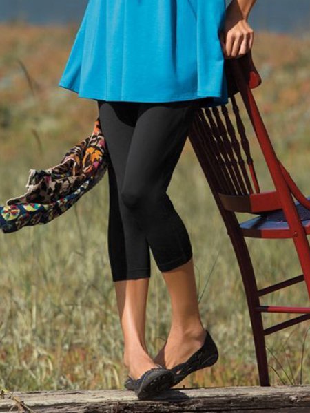 

Casual Solid Skinny Leggings, Black, Leggings