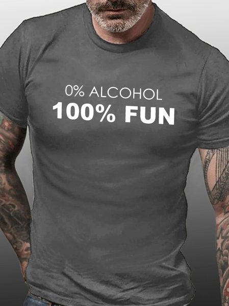 

0% Alcohol 100% Fun Short Sleeve T-Shirt, Deep gray, T-shirts
