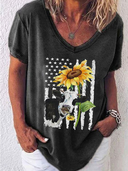 

Animal Loosen Short Sleeve T-Shirt, Black, T-Shirts