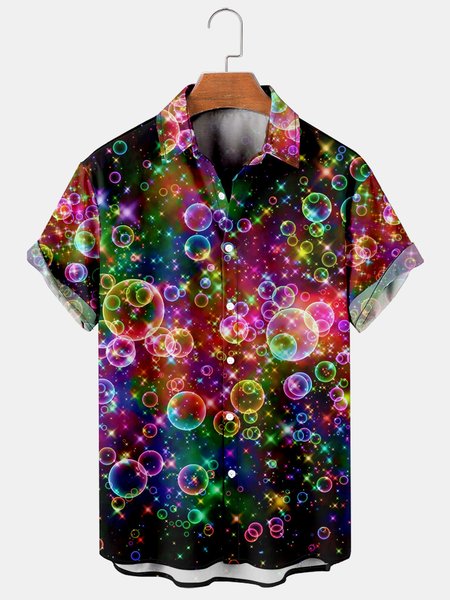 

Abstract Graphic Men's Short Sleeve Casual Shirt, Multicolor, Men's Floral shirt