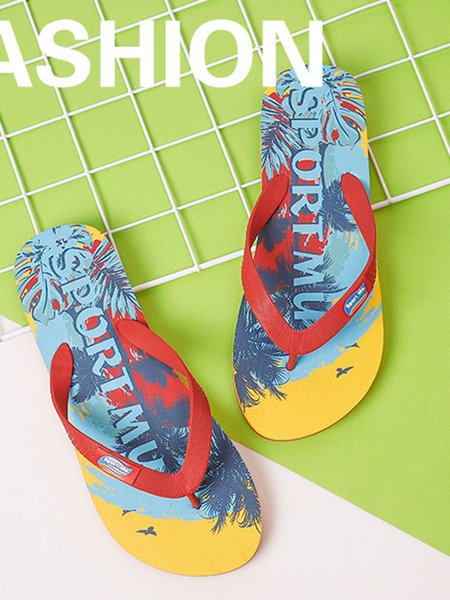 

Men's Outdoor Casual Beach Flip-flops, Red, Shoes
