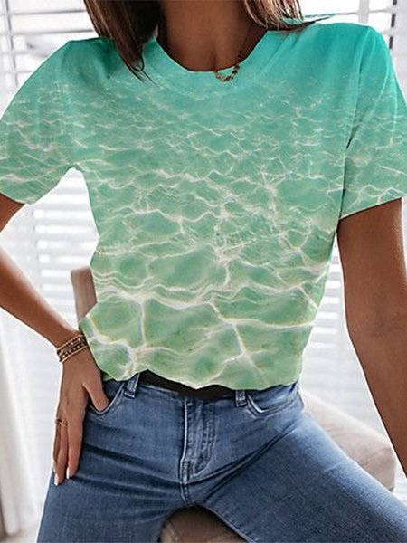 

Sea Casual Short Sleeve Loosen T-Shirt, As picture, T-Shirts