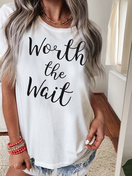 

Letter Print Spring New Explosive Trends Super Good-looking Casual Ladies T-Shirts, White, T-Shirts