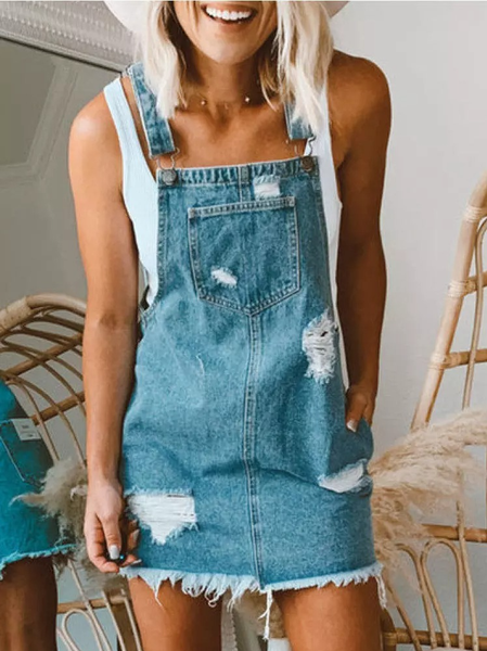 

Denim Casual Short Sleeve women Dress, Blue, Dresses