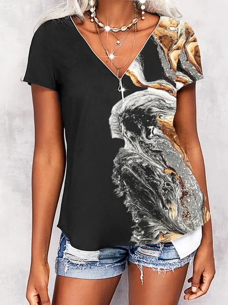 

Gradient Print Spring New Trend Designer Ladies Casual Tops, Multicolor, Shirts & Blouses