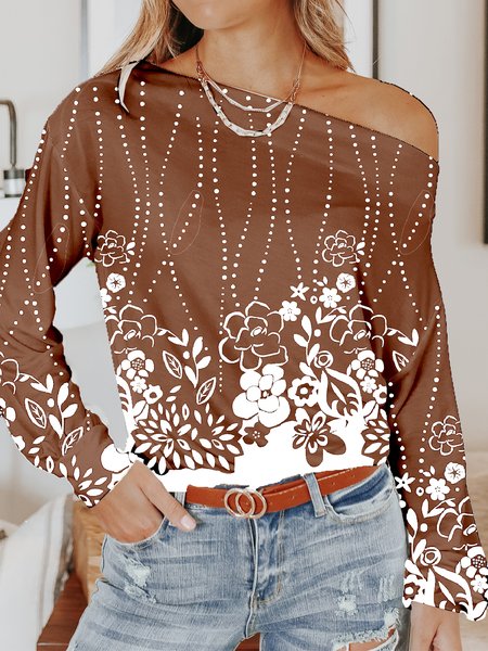 

Floral Print Spring New Hot Deals Super Nice Ladies Casual Tops, Multicolor, Shirts & Blouses