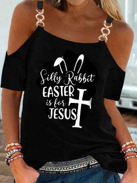 

Letter Crew Neck Regular Fit Short Sleeve T-Shirt, Black, T-Shirts