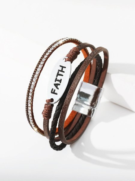 

JFN Bohemian Ethnic Leather Bracelet, Brown, Bracelets