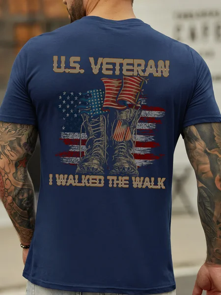 

US Veteran Men's Short Sleeve T-Shirt, Blue, T-shirts