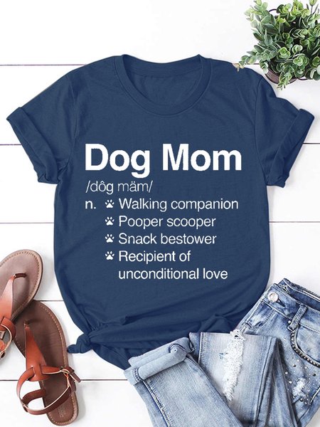 

Dog Mom Women's Short Sleeve T-Shirt, Deep blue, T-shirts