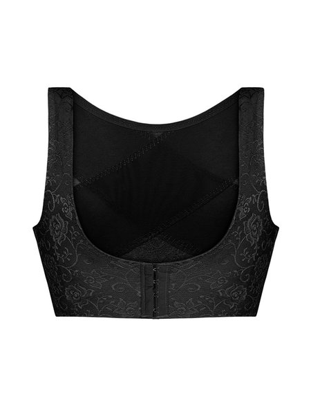

Lace Gathering Chest Support Breathable Receiving Side Breast Tight Back Body Sculpting Vest, Black, Bra & Panty