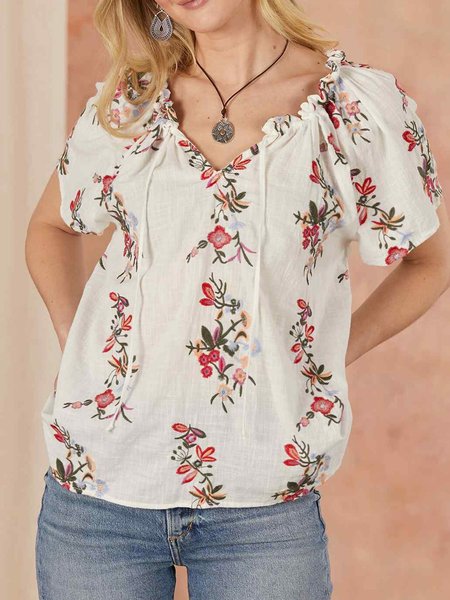 

Floral Print Spring New Hot Deals Super Nice Ladies Casual Tops, Multicolor, T-Shirts