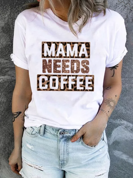 

Loosen Casual Crew Neck Short Sleeve T-Shirt, White, T-Shirts