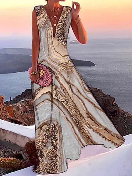 

Vacation Loosen Ombre Short Sleeve women Dress, Multicolor, Dresses