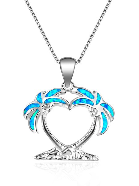 

Vintage Opal Coconut Tree Necklace, Blue, Necklaces