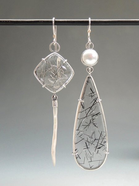 

Vintage Alloy Geometric Earrings, As picture, Earrings