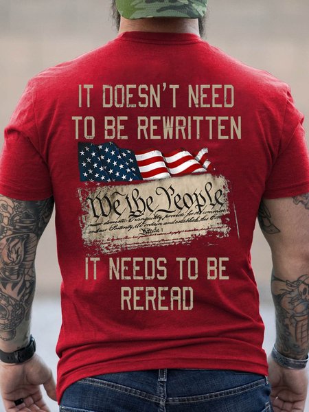 

Men's It Doesn't Need To Be Rewritten Short Sleeve T-shirt, Red, T-shirts