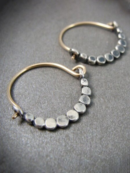 

Vintage Alloy Hoop Earrings, As picture, Earrings
