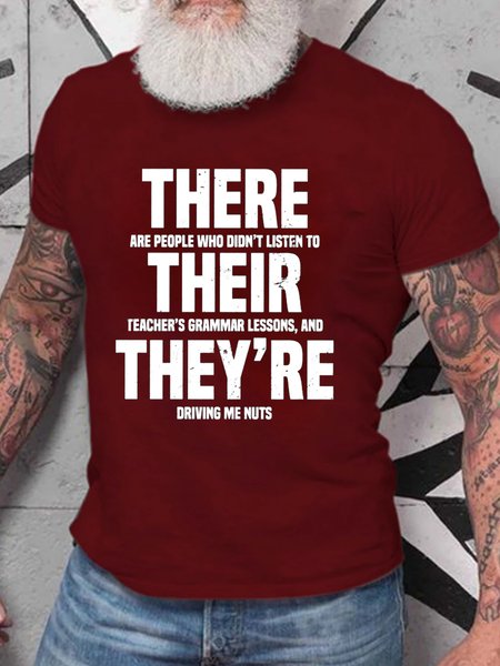 

Grammar Police There Their They're T-Shirt, Red, T-shirts
