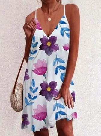

Floral Loosen Sleeveless Women Dress, Multicolor, Dresses