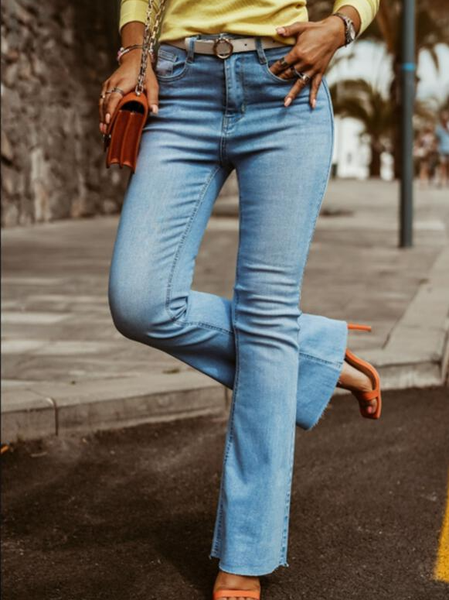 

Plain Denim Jeans, Blue, Jeans
