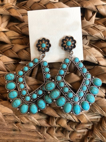 

Vintage Turquoise Earrings, As picture, Earrings