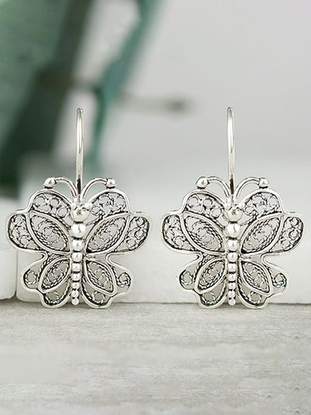 

Vintage Alloy Butterfly Earrings, As picture, Earrings