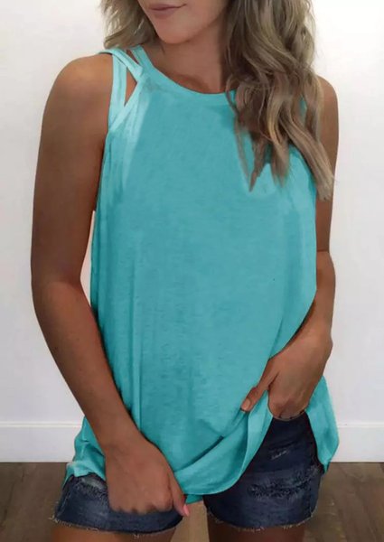 

Letter Knit Tank, Blue, Tanks & Camis