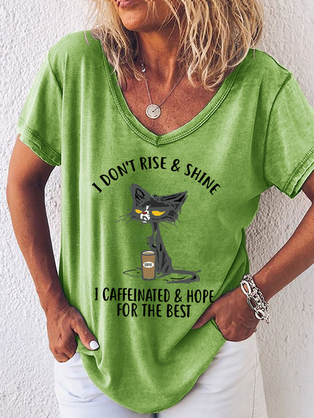 

I Caffeinated And Hope For The Best Shirts&Tops, Green, T-shirts