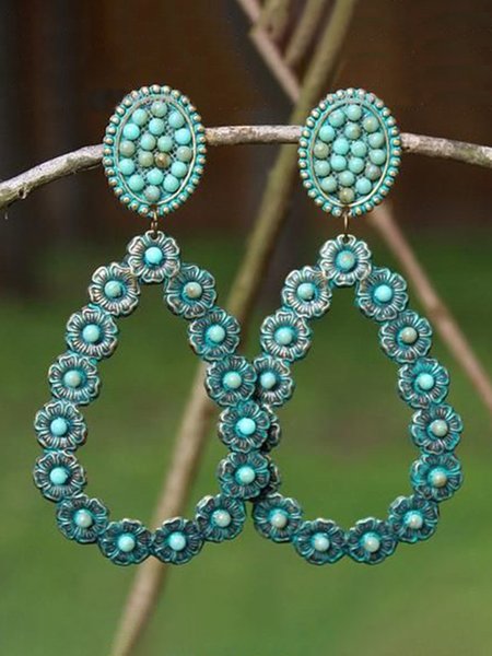 

Boho Turquoise Earrings, As picture, Earrings