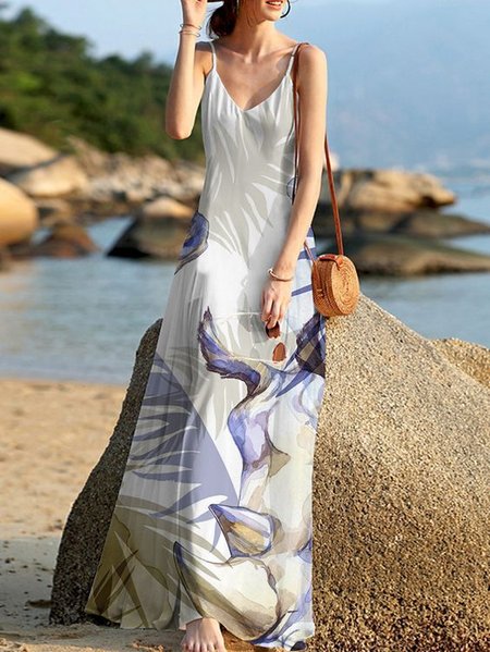 

Loosen Short Sleeve Woven Dress, As picture, Hawaii Dresses
