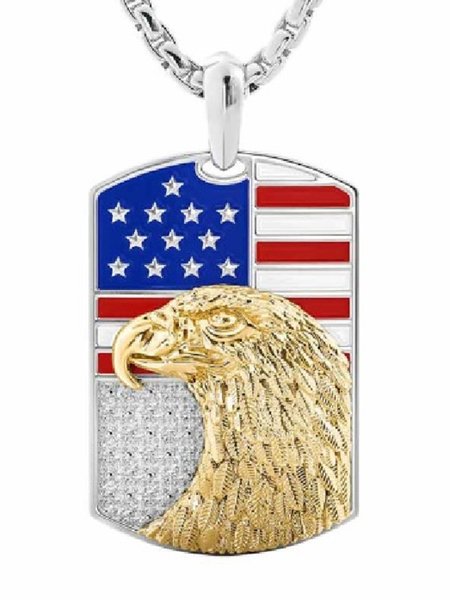 

Hip Hop Flag Eagle Necklace, As picture, Necklaces