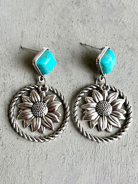 

Boho Sunflower Cactus Earrings, Color2, Earrings