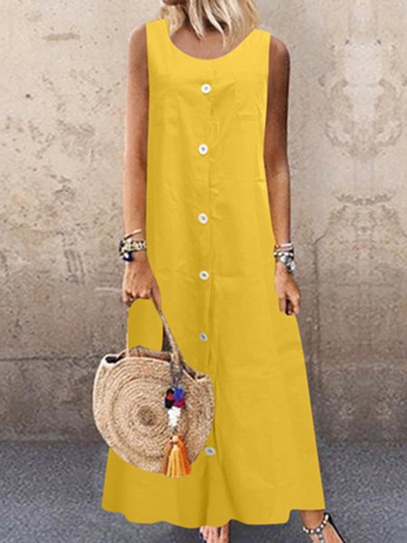 

Vacation Crew Neck Floral sunflower Short Sleeve Knit Dress, Yellow, Dresses