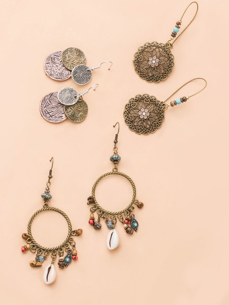

Vintage Ethnic Boho Alloy Earrings, Color3, Earrings