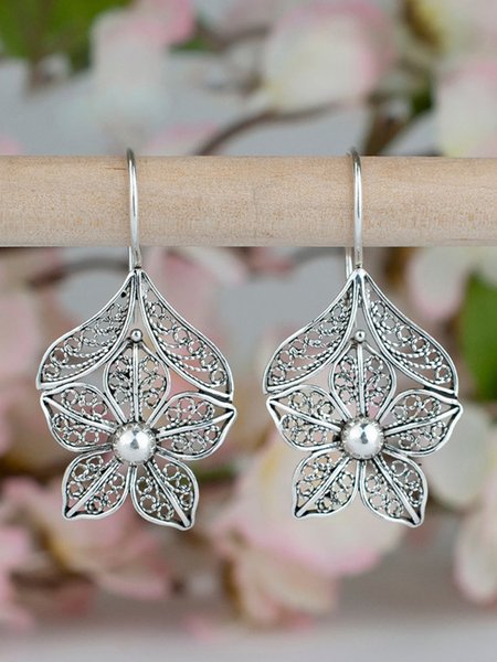 

Antique Alloy Cutout Earrings, As picture, Earrings
