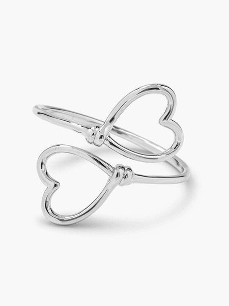 

Metal Cutout Heart Ring, Silver, Rings