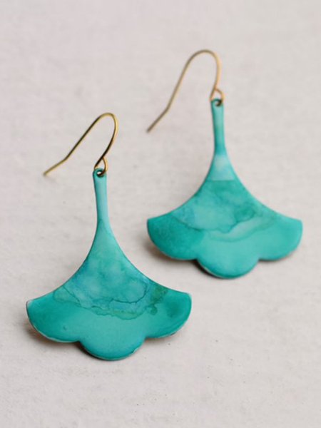 

Vintage Acrylic Ginkgo Leaf Earrings, As picture, Earrings