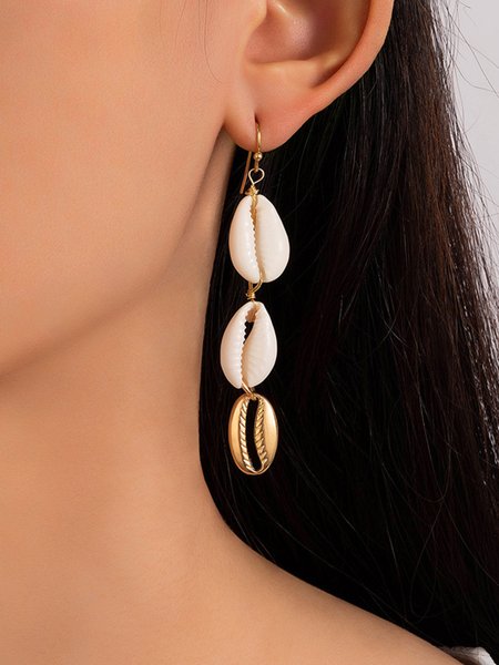 

Ethnic Resort Shell Earrings, As picture, Earrings