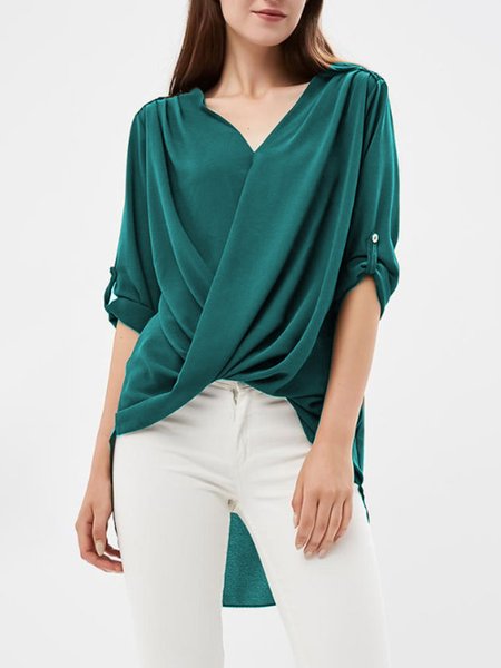 

Casual Plain Loosen Short Sleeve Top, Mint, Tops
