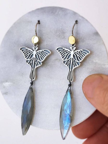 

Vintage Butterfly Moonstone Earrings, As picture, Earrings